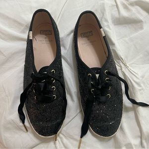 Keds x Kate spade black glitter shoes